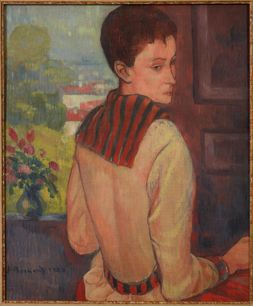 Les peintres de Pont-Aven, autour de Gauguin : BERNARD Émile Portrait de Mme Schuffenecker Huile sur toile 1888 66x53,5 cm Collection particulière